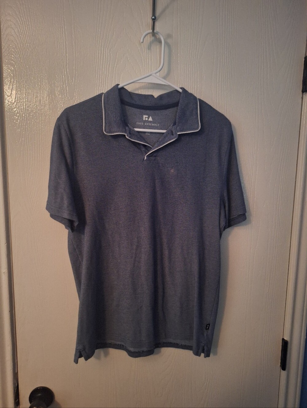 Men's Blue Polo Shirt with Contrast Trim